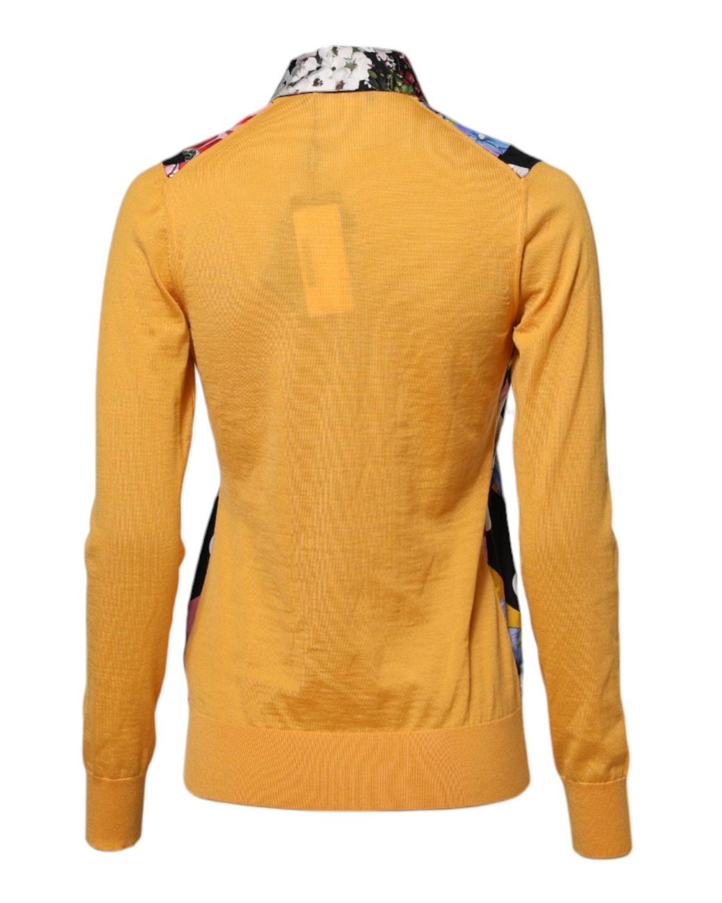 Dolce & Gabbana Black Multicolor Floral Long Sleeves Polo Top