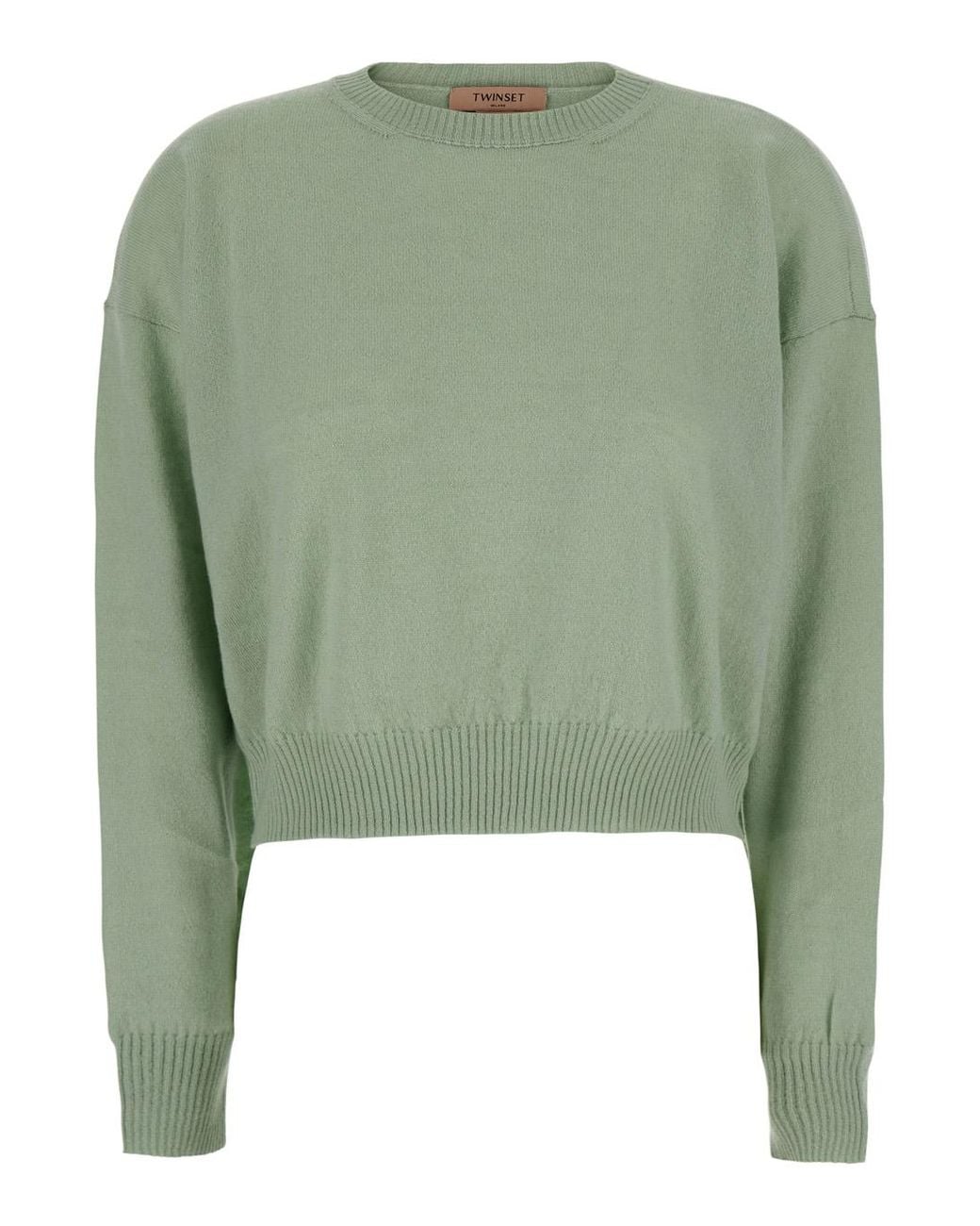 Twinset Green Sweater Cashmere And Silk Tops