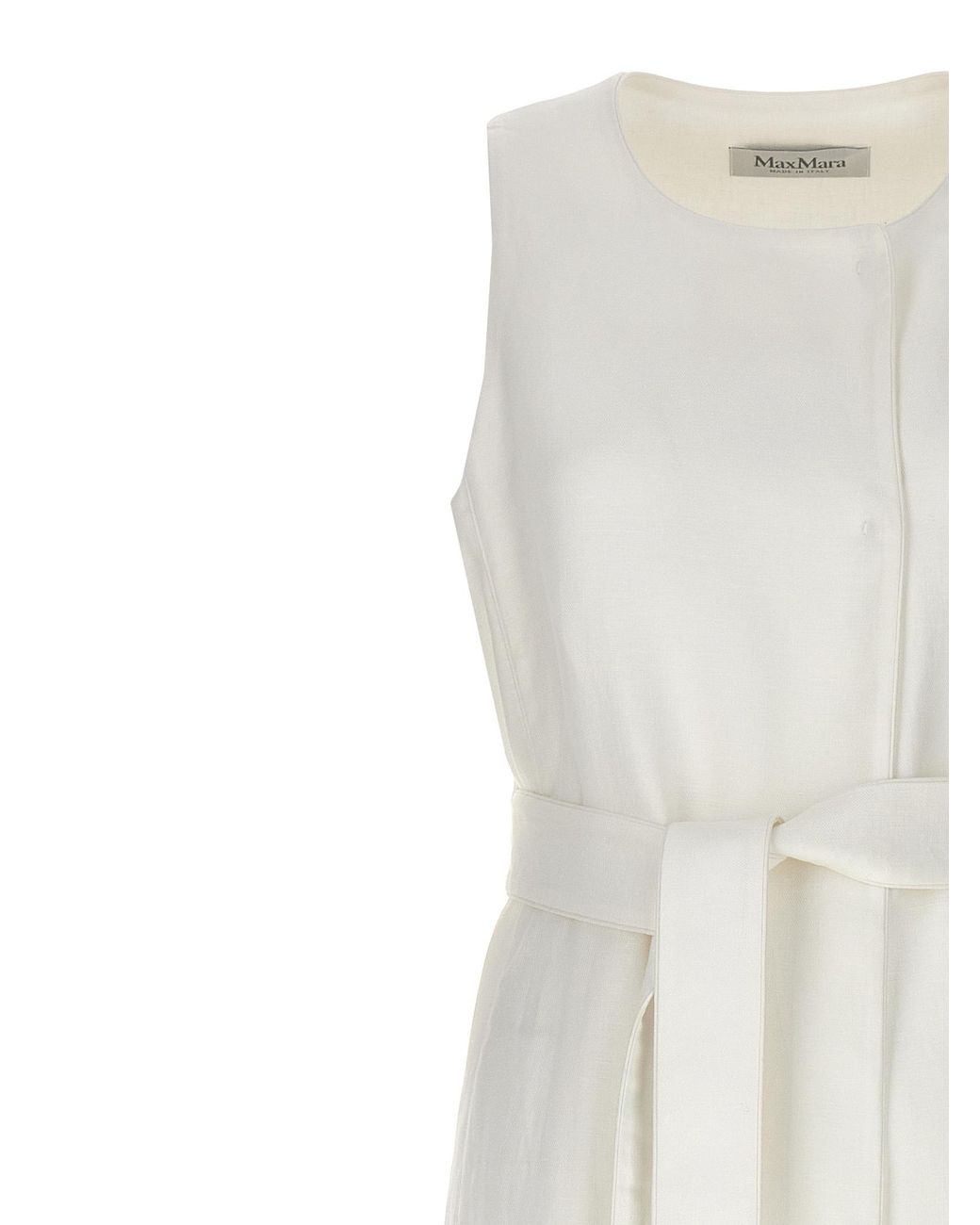 Max Mara White 'Aureo' Maxi Waistcoat
