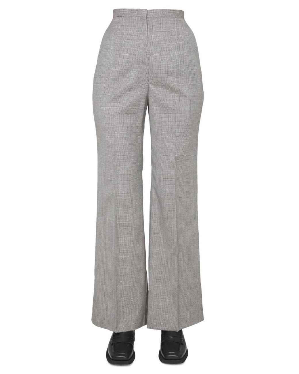 Fabiana Filippi White Fabiana Filippi Micro Houndstooth Virgin Wool Trousers