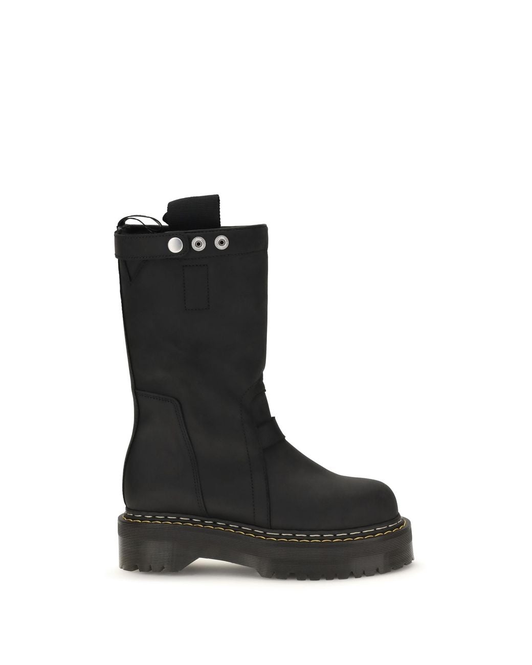 Rick Owens Black Quad Sole Pull-On Boots Upper: Nubuck; Sole: Rubber for men