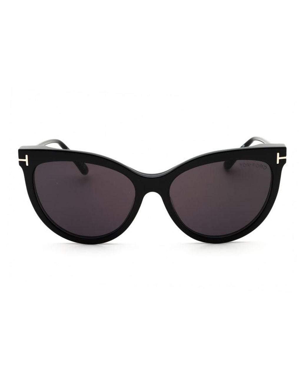 Tom Ford Black Eyeglasses Cat Eye Full Rim, Shiny Frame And Clear/ Light Block Lenses Lens Ft5994-B001