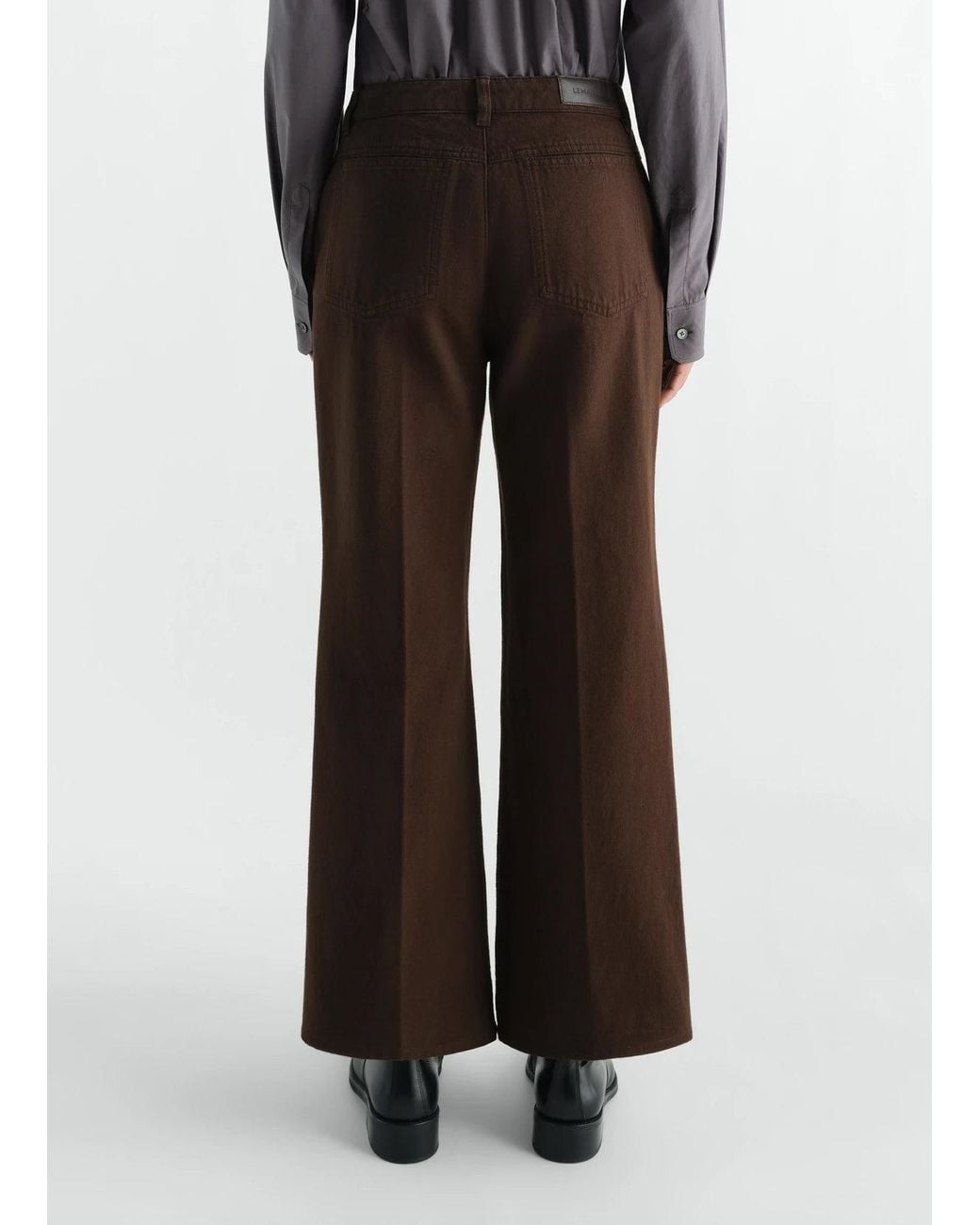Lemaire Brown Pantalon 5 Poches Évasé Trousers