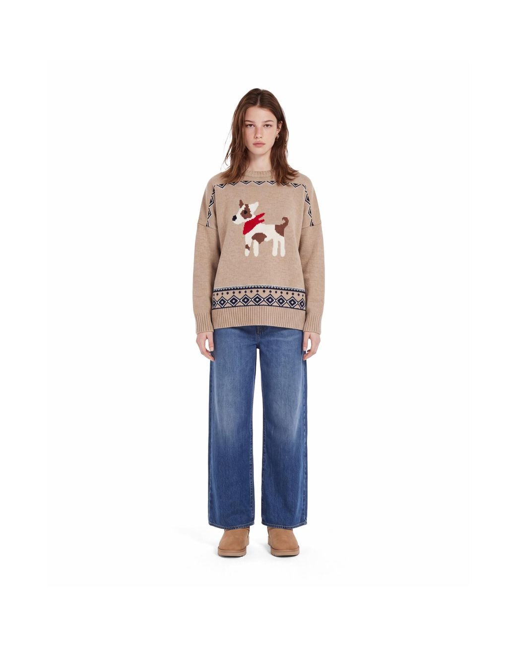 Weekend by Maxmara Gray Sweater Pavidi Jacquard Top