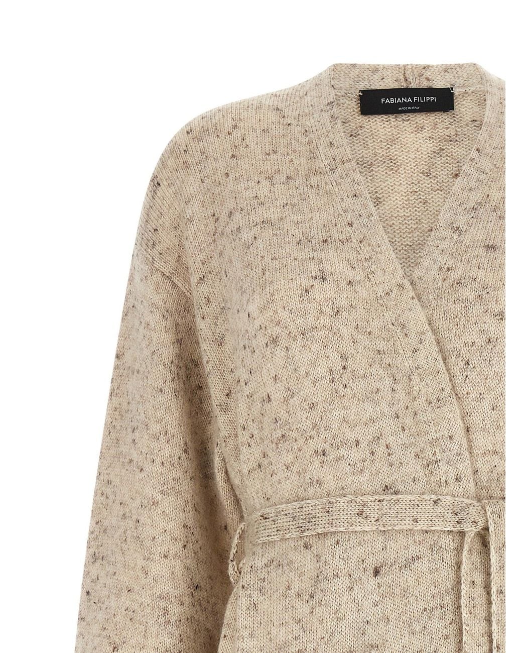 Fabiana Filippi Natural Mohair And Lurex Knit Cardigan