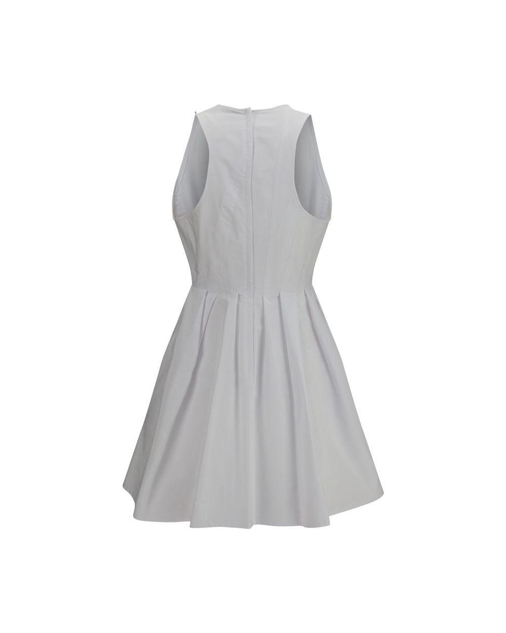 Max Mara Gray White Cotton Casual Dress