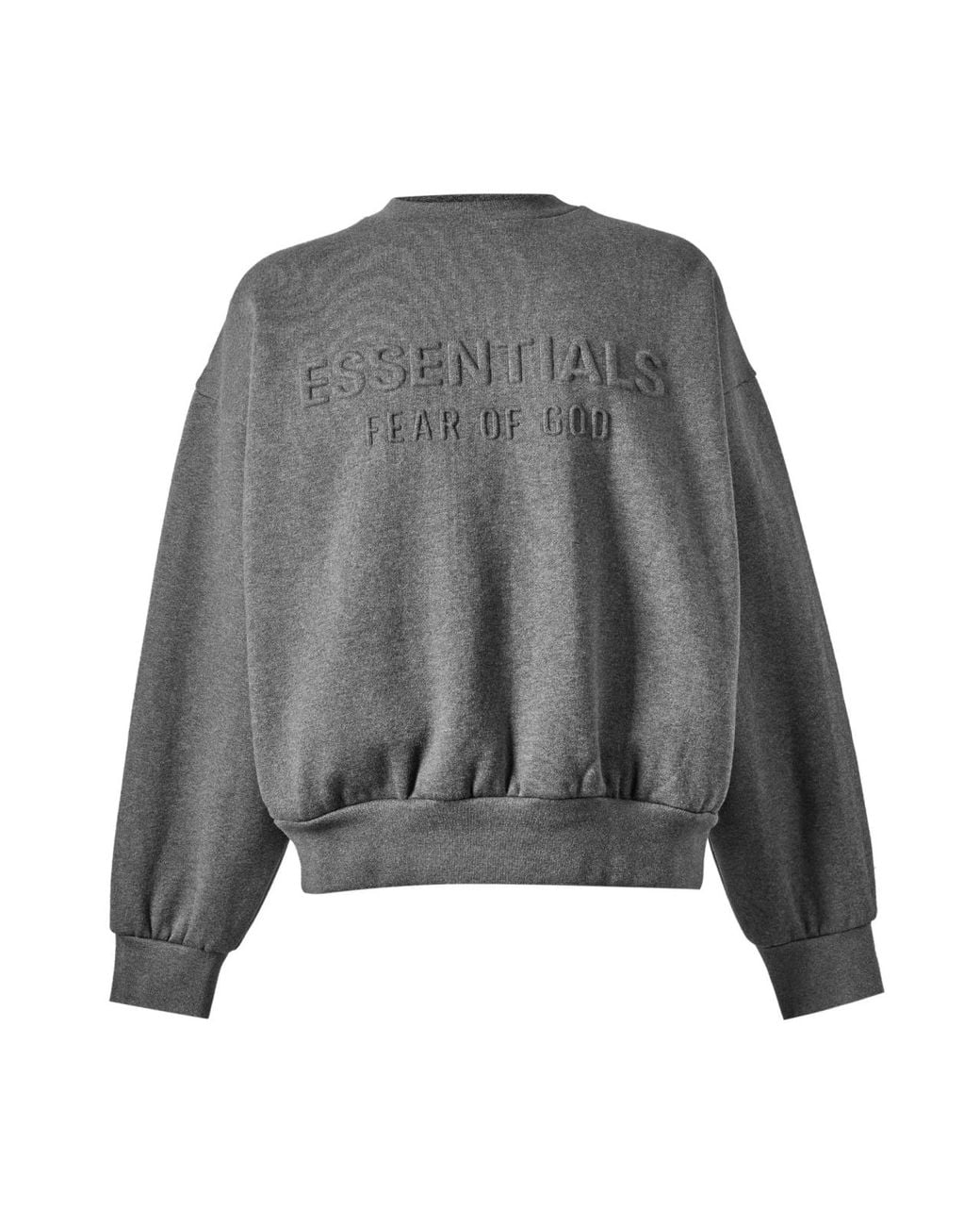 Fear Of God Gray Essentials Embossed Logo Crewneck Sweatshirt for men