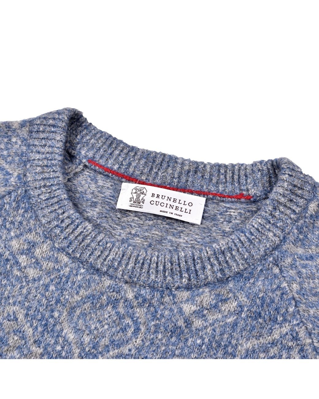 Brunello Cucinelli Blue Light Wool Sweater for men