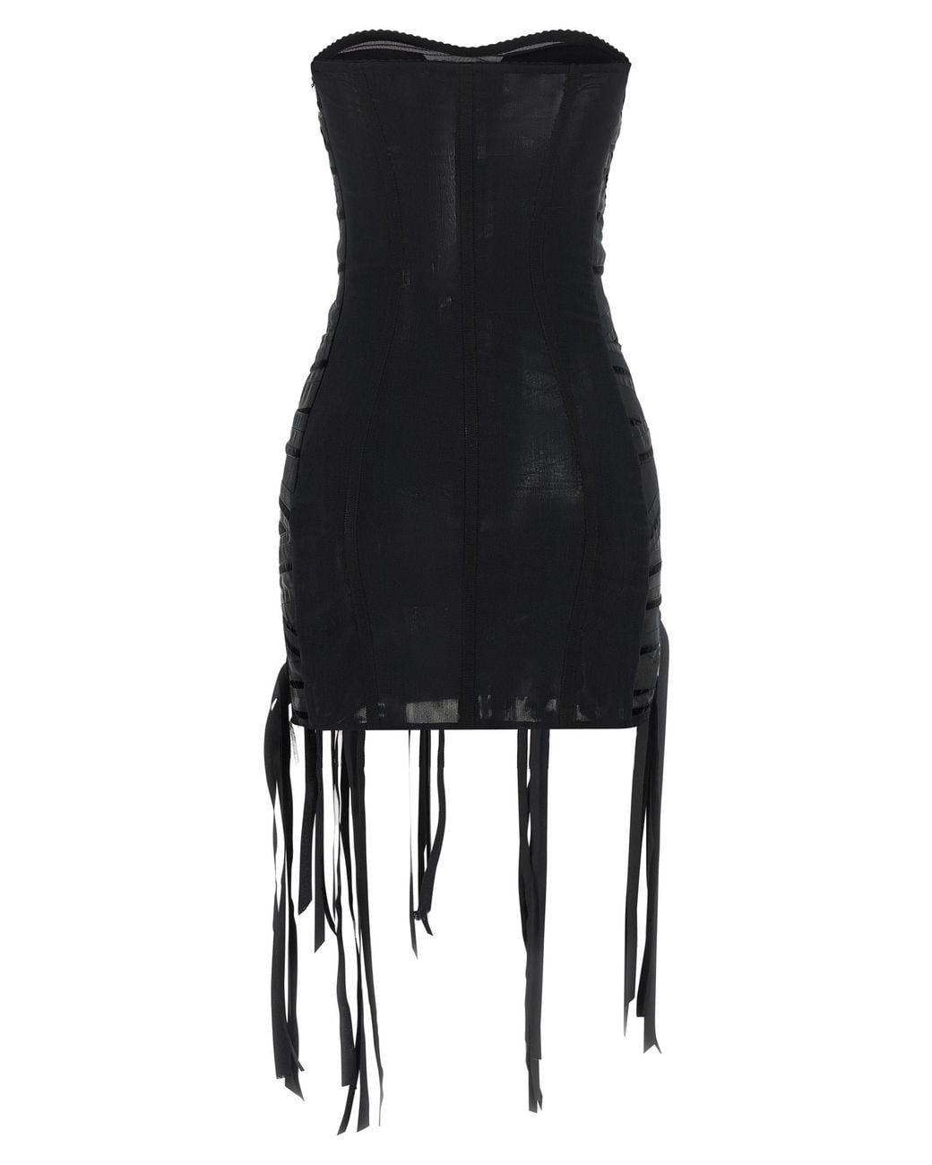 The Attico Black The Attico Tulle And Velvet Band Dress