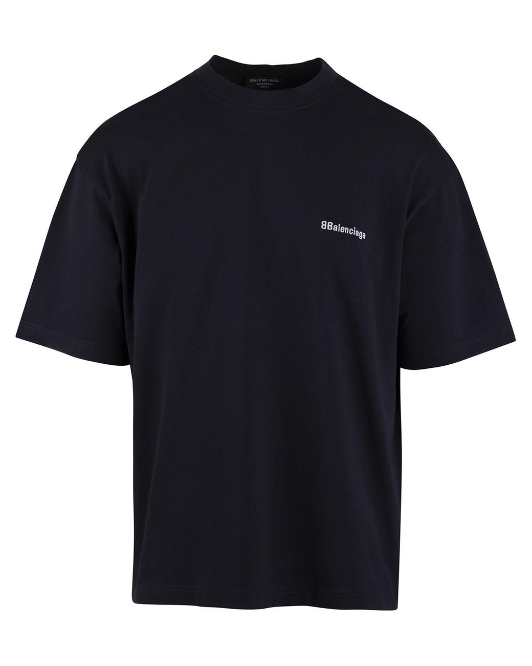 Balenciaga Cotton Man Navy Blue Logo Medium Fit T-shirt for Men | Lyst UK