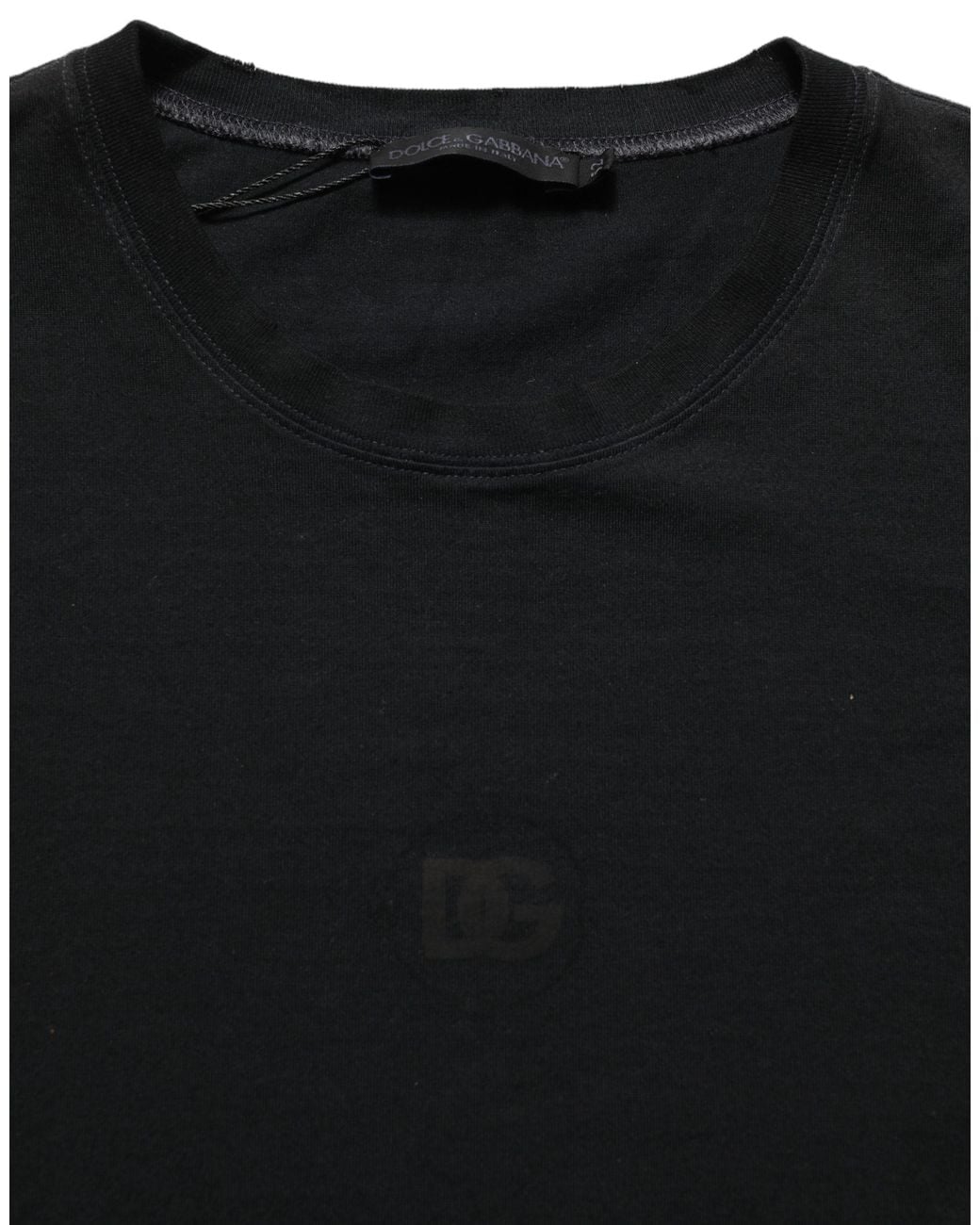 Dolce & Gabbana Black Dolce & Gabbana Crew Neck Cotton T-Shirt for men