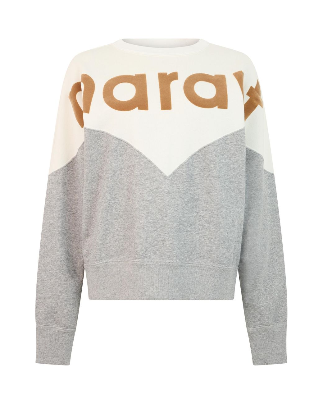 Isabel Marant Gray Sweater With Text, Off-Light/Light Cotton Sweatshirts