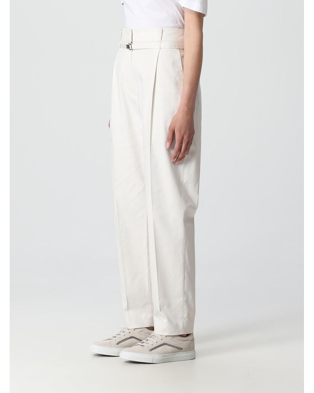 Brunello Cucinelli White Off Tapered Cotton Trousers