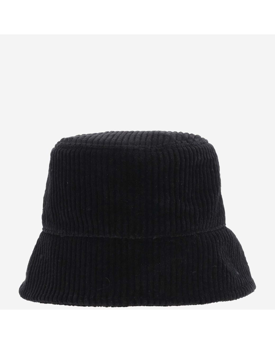 Jil Sander Black Bucket Hat Cotton Velvet