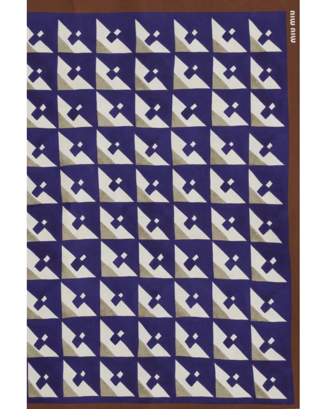 Miu Miu Blue Miu Miu Geometric-Print Silk Scarf
