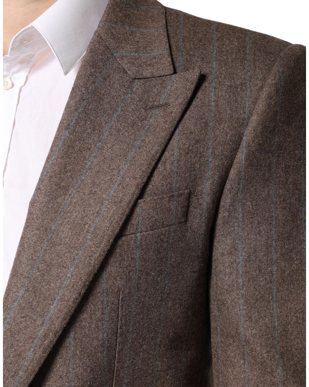Dolce & Gabbana Brown Stripes Single Breasted Blazer Virgin Wool Clothing for men