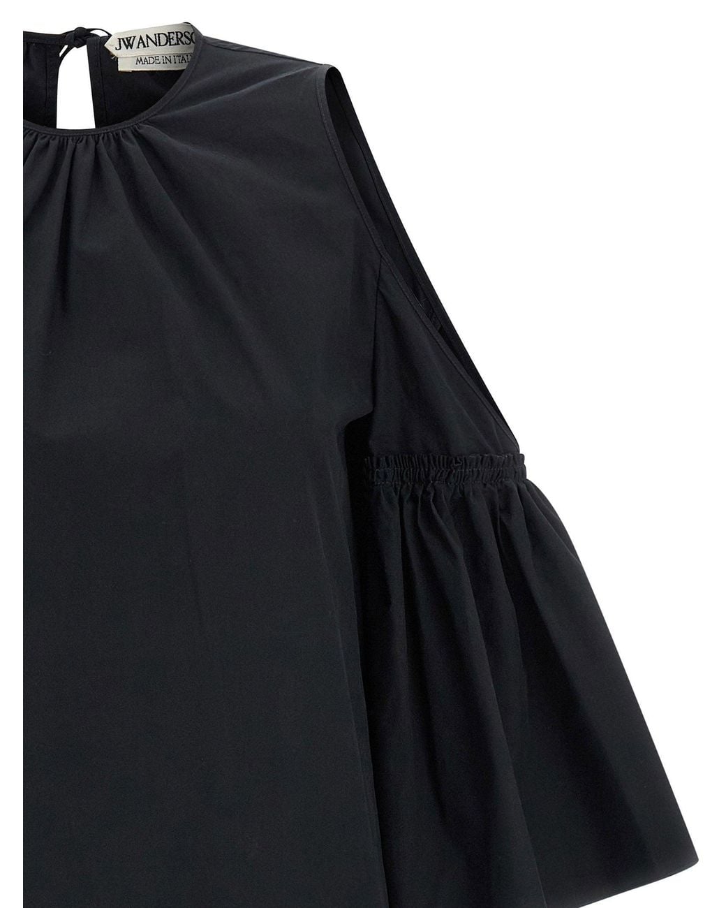 J.W. Anderson Blue Ruffled Cotton Poplin Dress