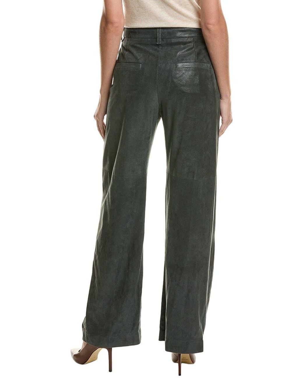Brunello Cucinelli Green Dark Wide Leg Pants