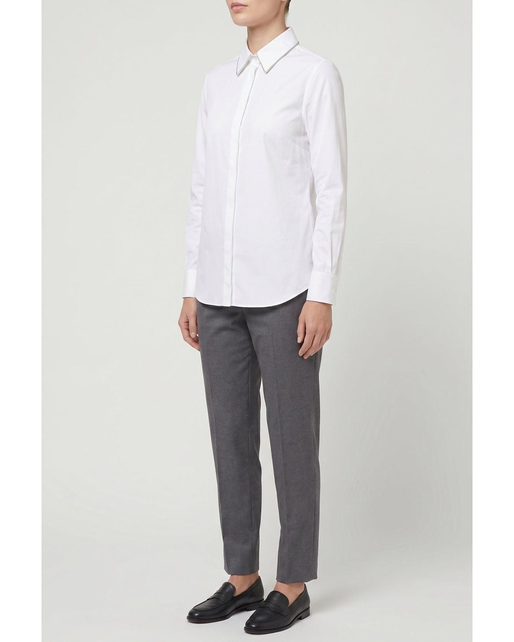 Brunello Cucinelli White Cotton Blend Shirt