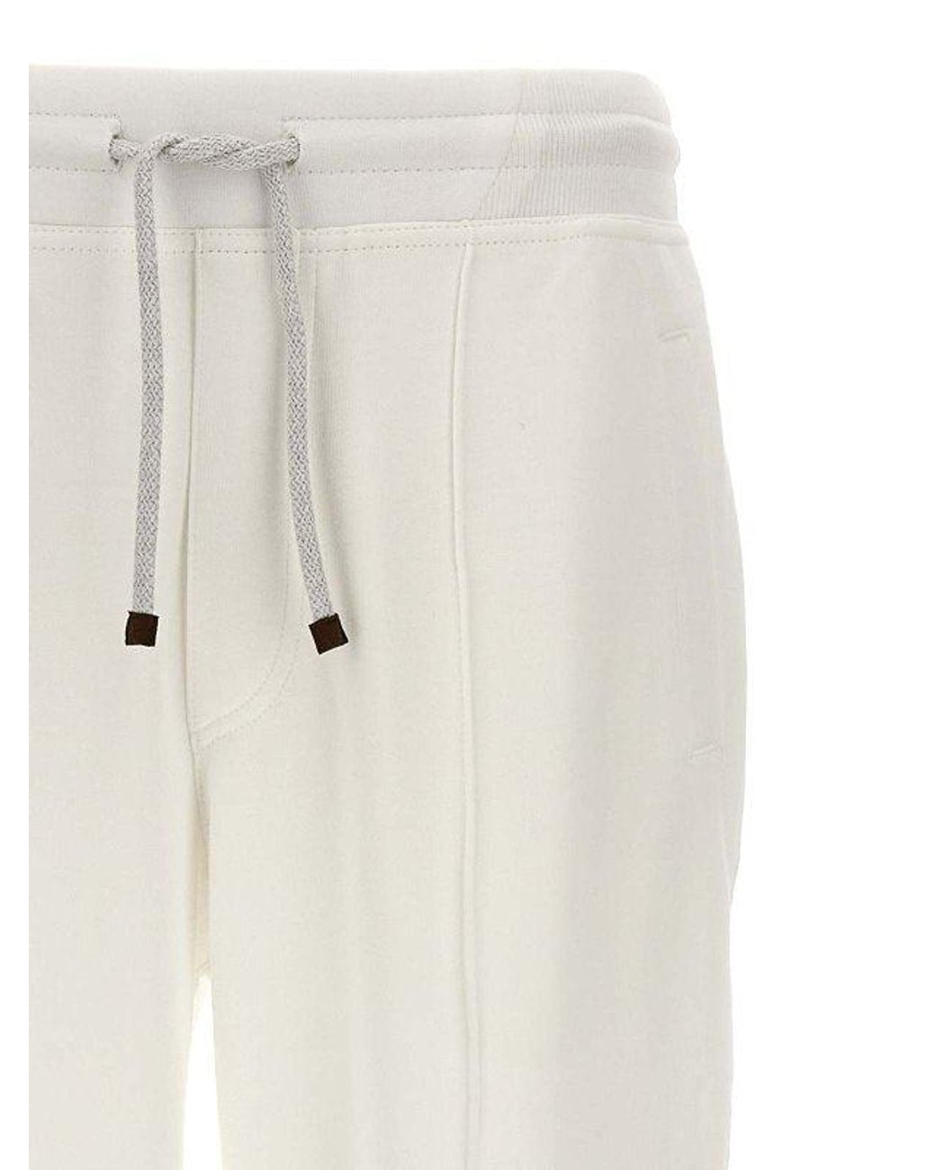 Brunello Cucinelli White Off Tailored Trousers for men