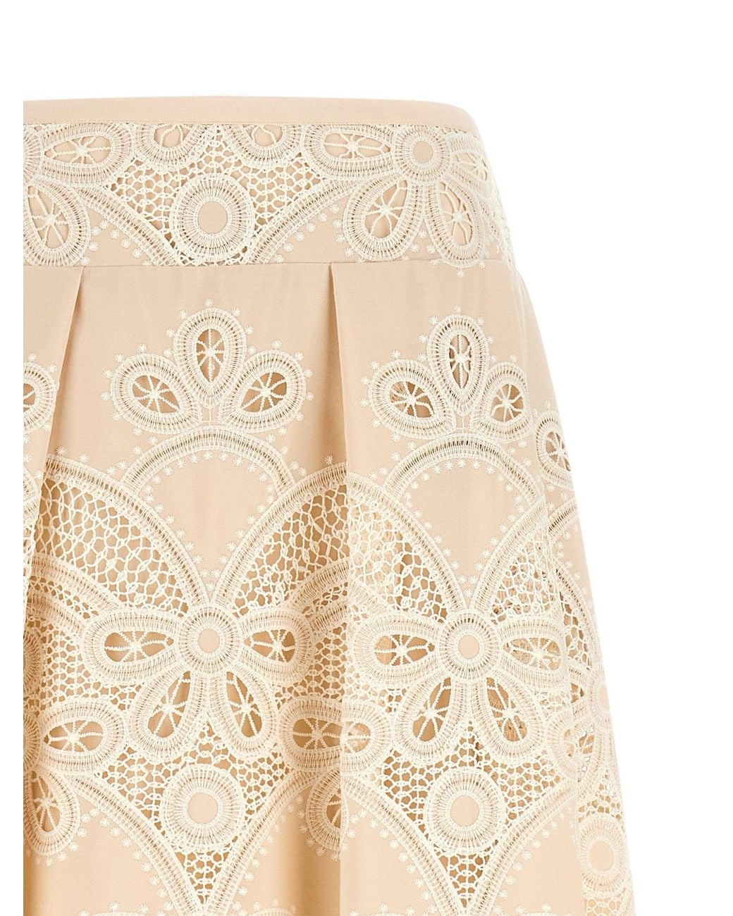 Elie Saab Natural Carving Embroidery Skirt