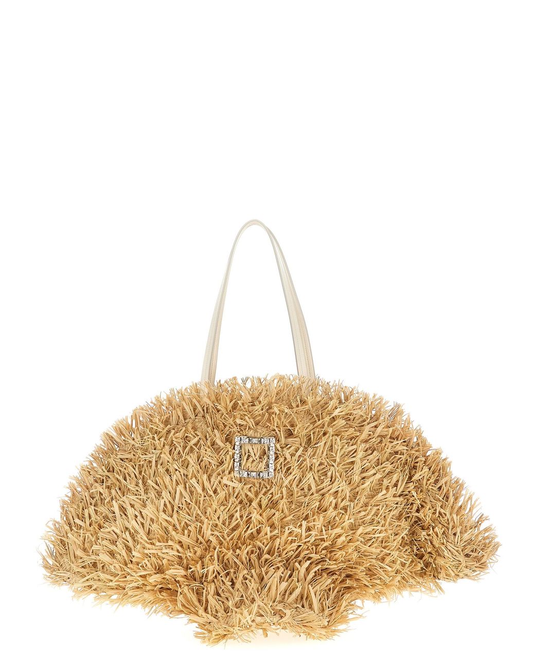 Roger Vivier Tres Vivier Panier Large Shopping Bag Tote in Natural | Lyst