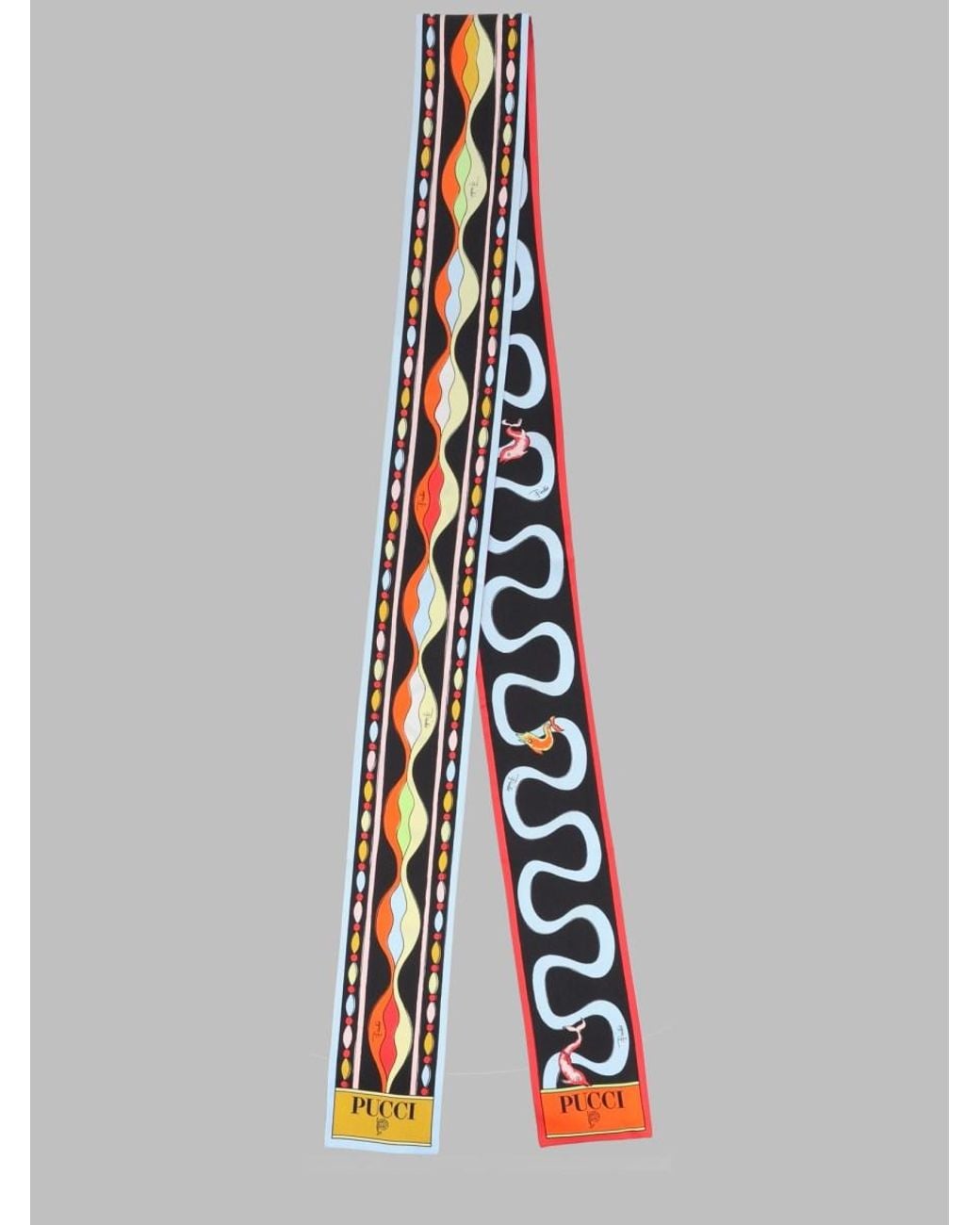 Emilio Pucci White Printed Silk Bandeau Scarf Scarfs