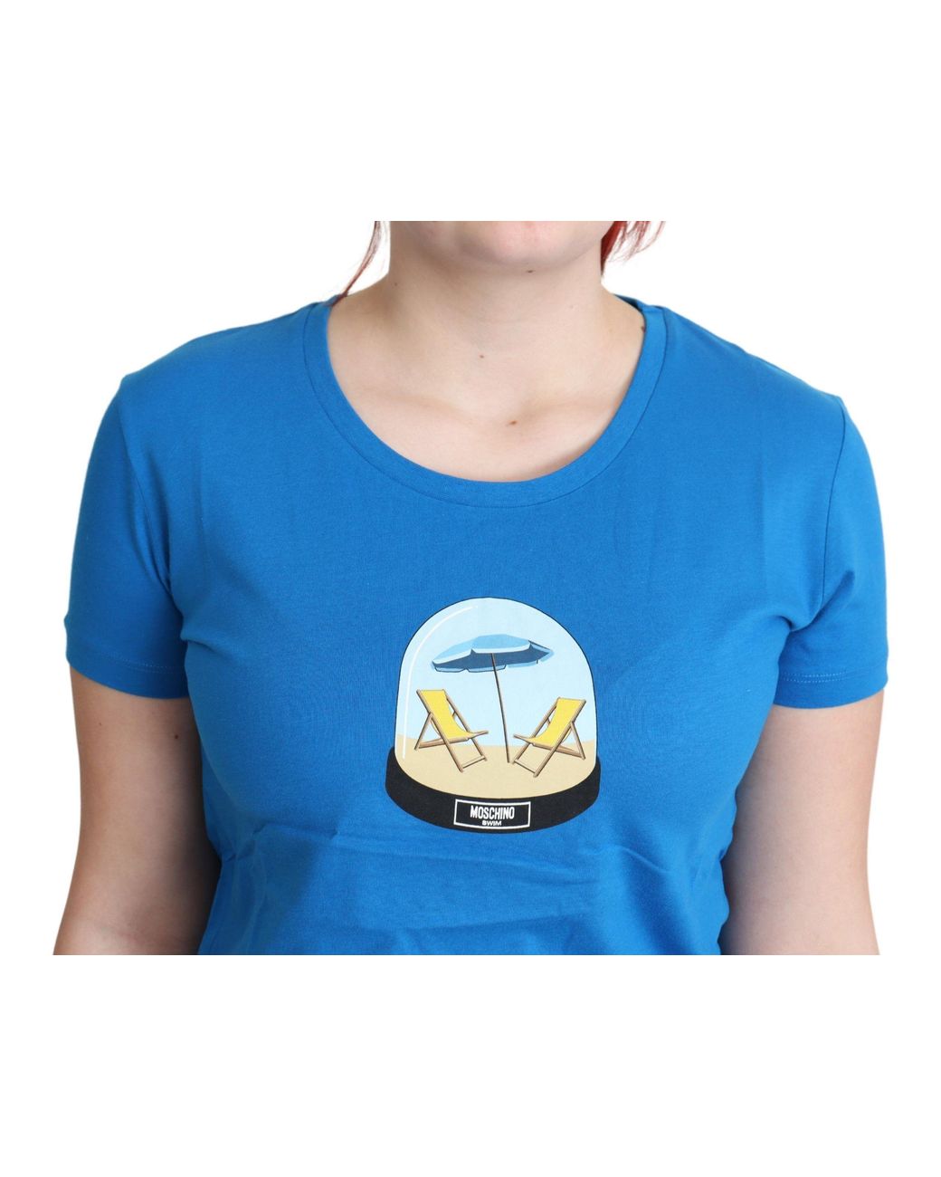 Moschino Blue Beach Scene Graphic Tee