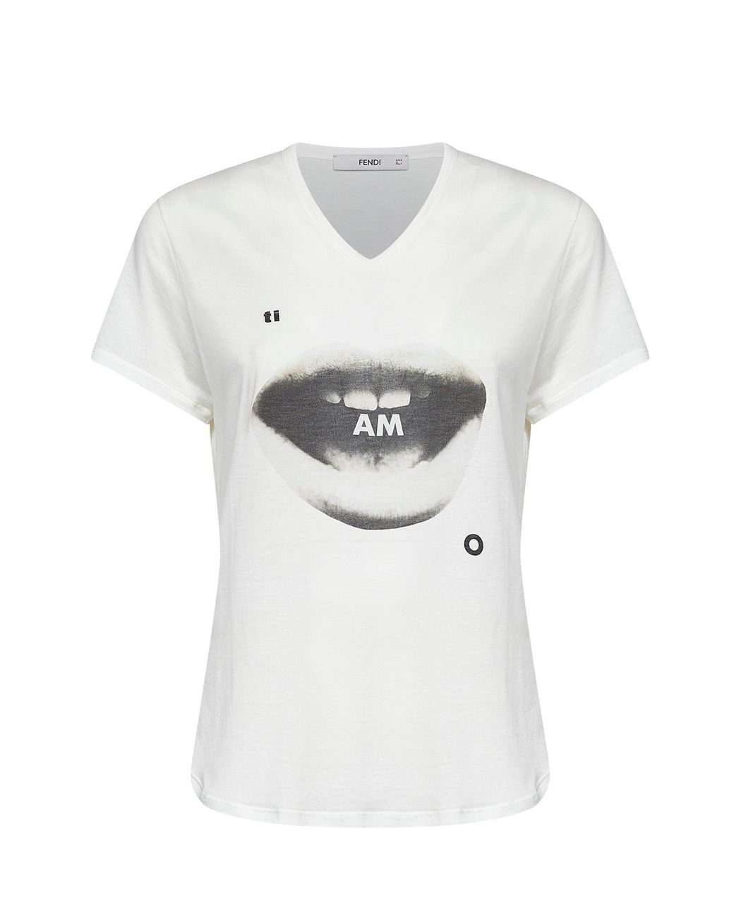 Fendi White Cotton Jersey T-Shirt With Ti Amo Print