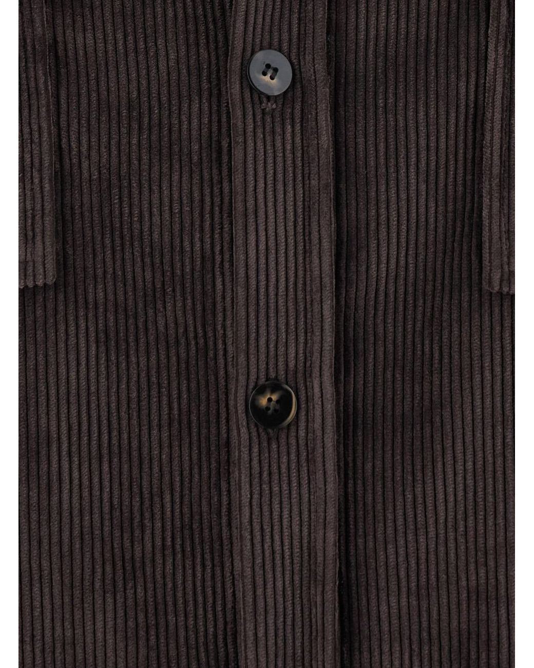 Le Plain Black Corduroy Shirt Blouses