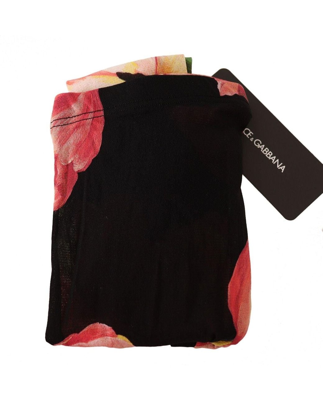 Dolce & Gabbana Black Dolce & Gabbana Floral Print Nylon Leggings