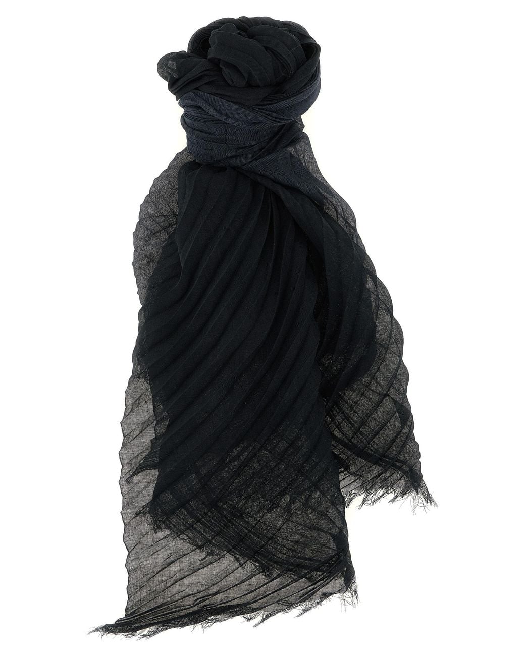 Issey Miyake Blue 'gradation Ramie Pleats' Stole