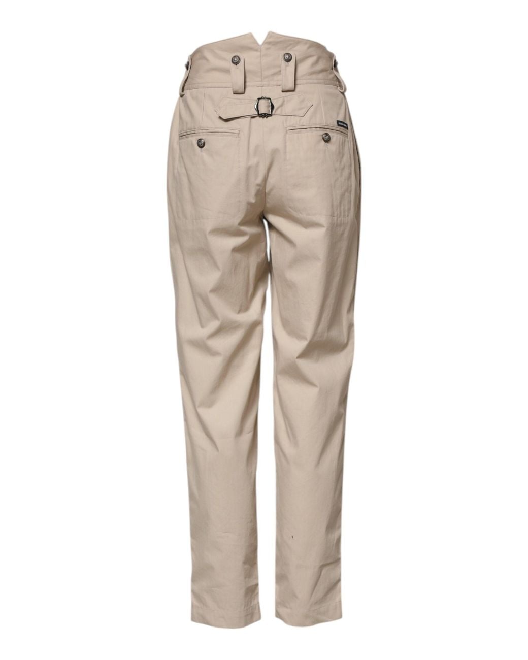 Dolce & Gabbana Natural Beige Cotton High Waisted Pants