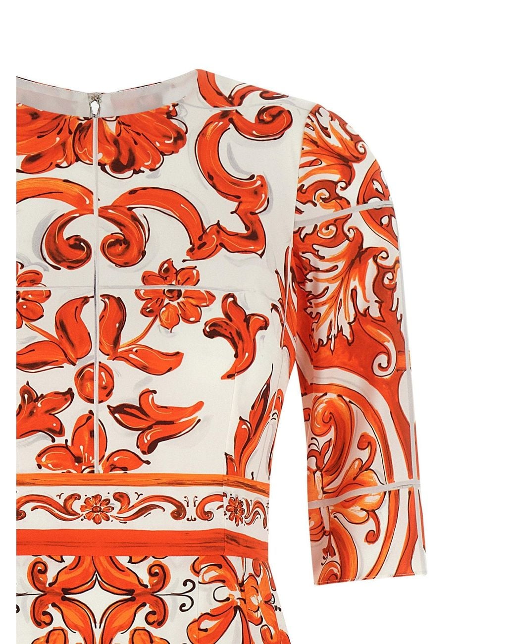 Dolce & Gabbana Orange Dolce & Gabbana Maiolica Dress