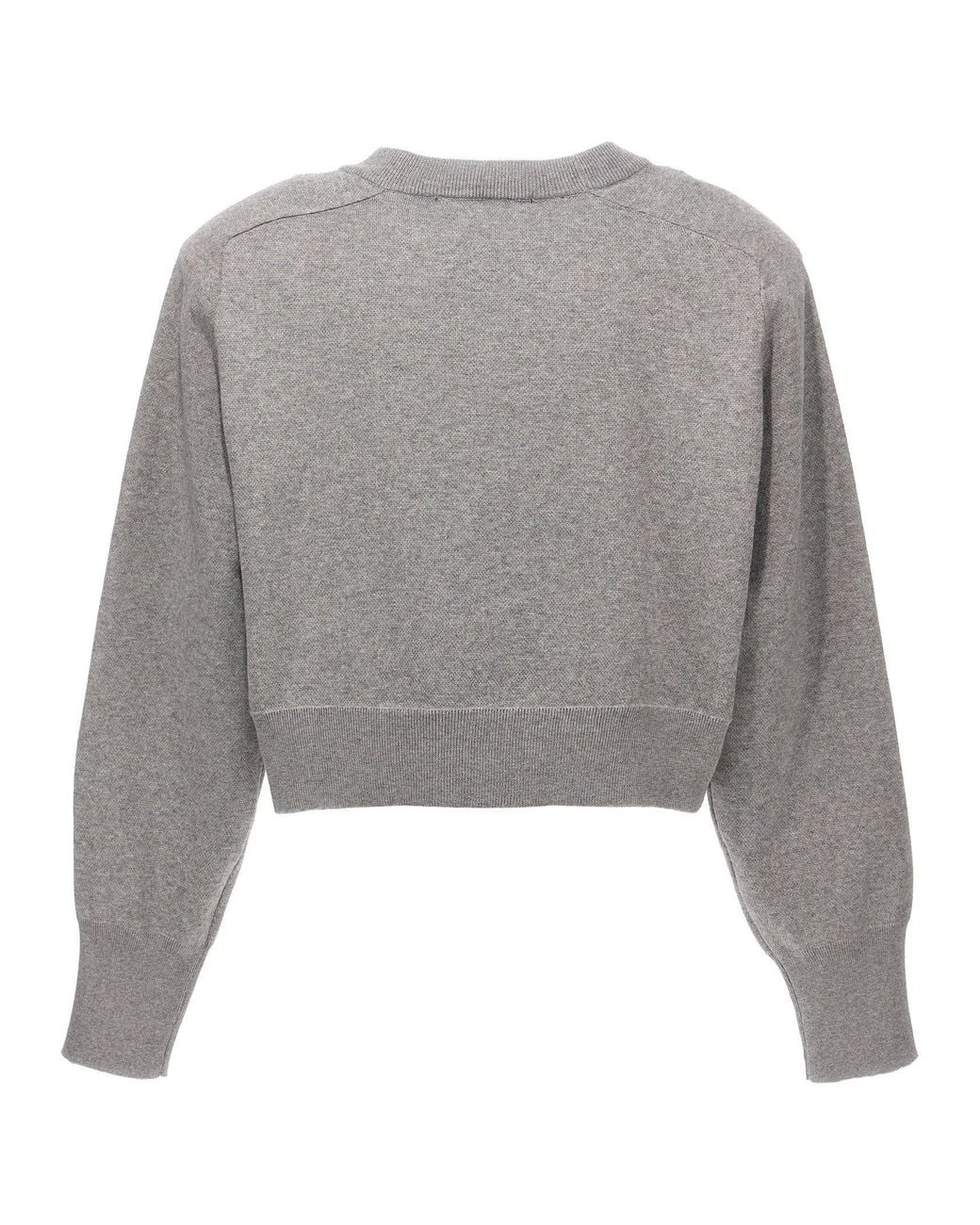 ROTATE BIRGER CHRISTENSEN Sequin-Logo Knit Sweater in Gray | Lyst