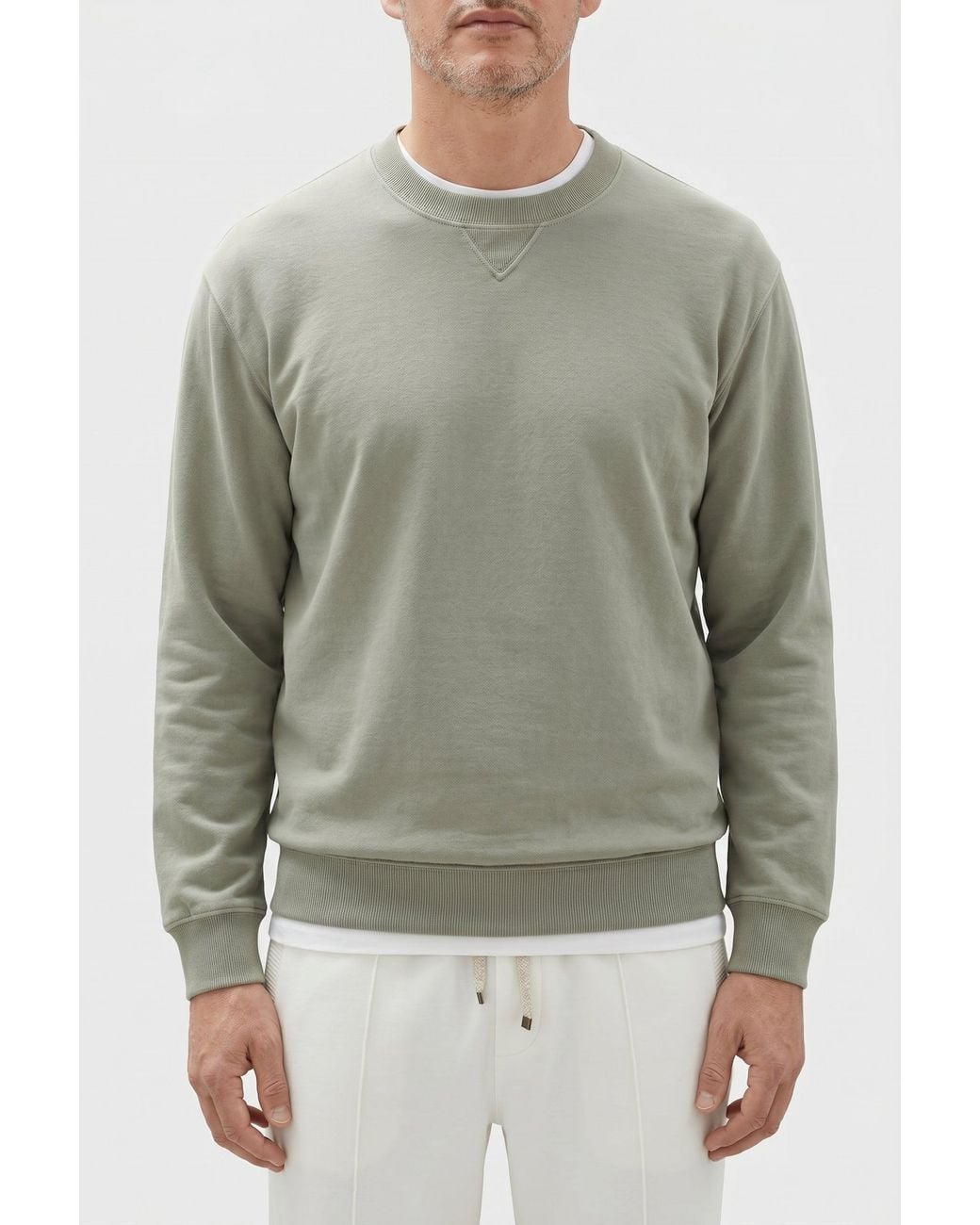 Brunello Cucinelli Green Light Cotton Sweater for men