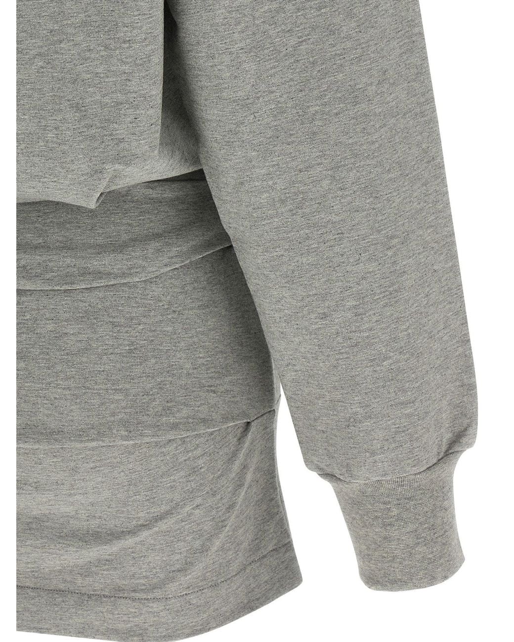 The Attico Gray Draped Mini Dress