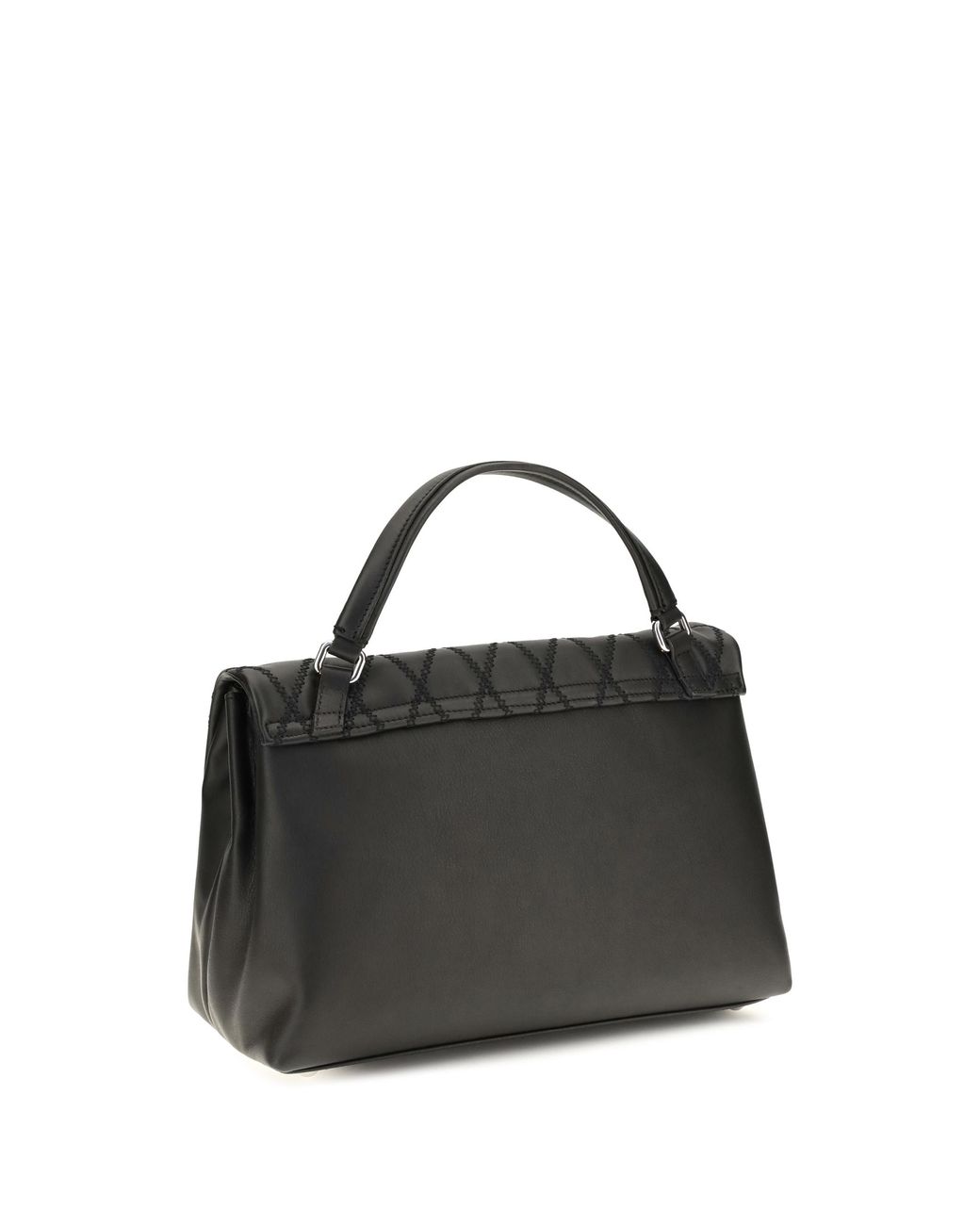 Zanellato Black Postina Tramè Leather Top Handle Bag Calf Bos Taurus Shoulder