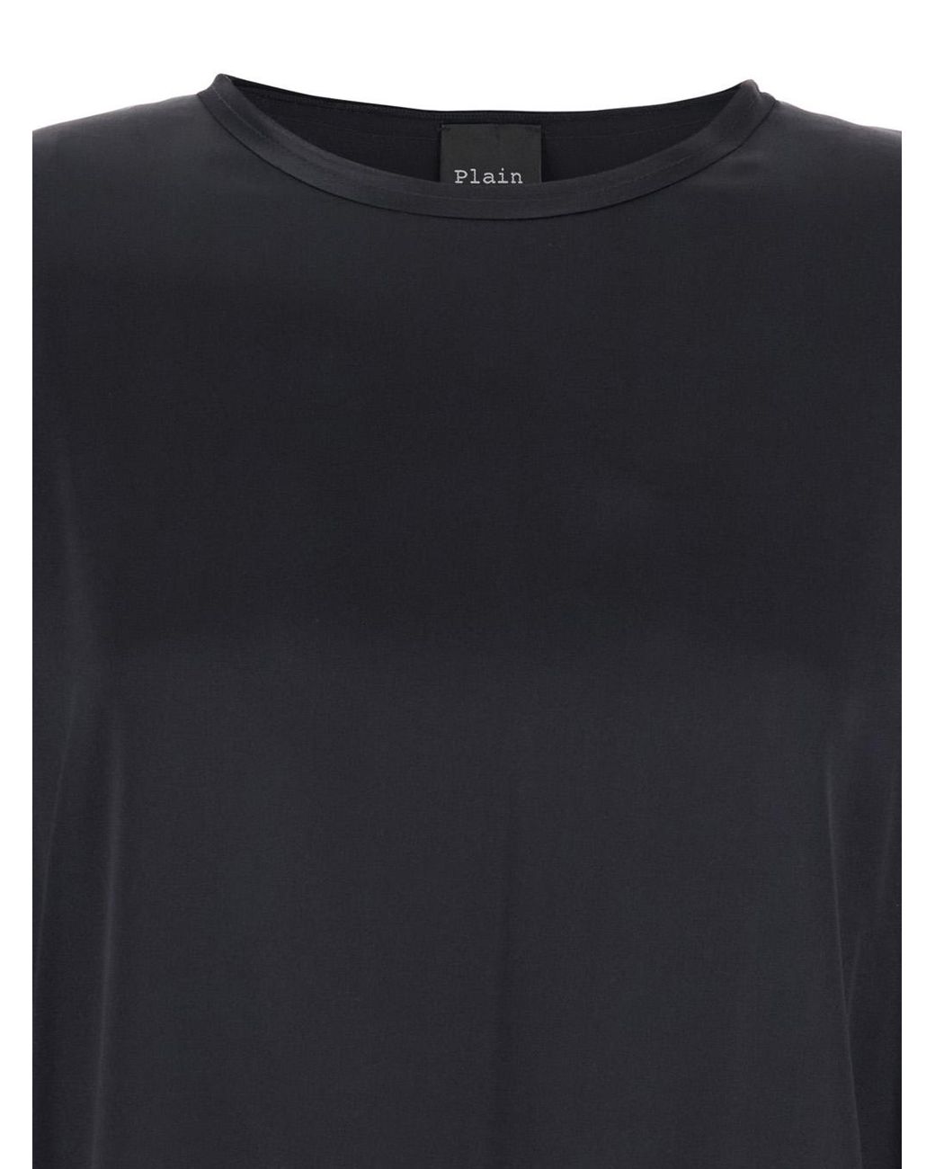 Le Plain Black Blouse Long Sleeve Silk Blouses