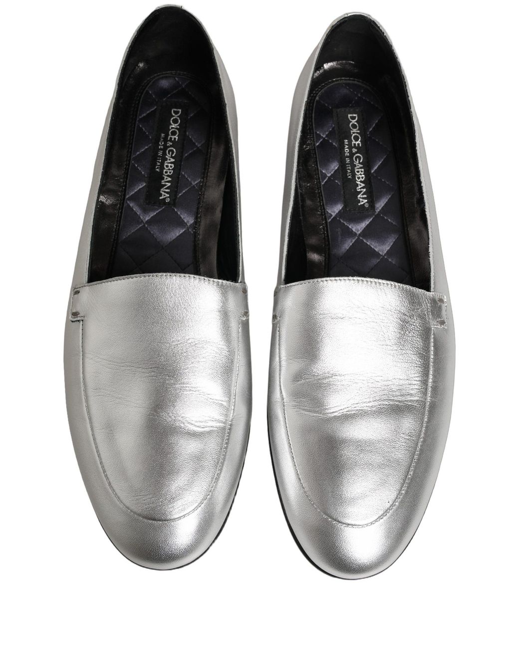 Dolce & Gabbana Black Leather Dg Logo Slip On Loafers Shoes for men