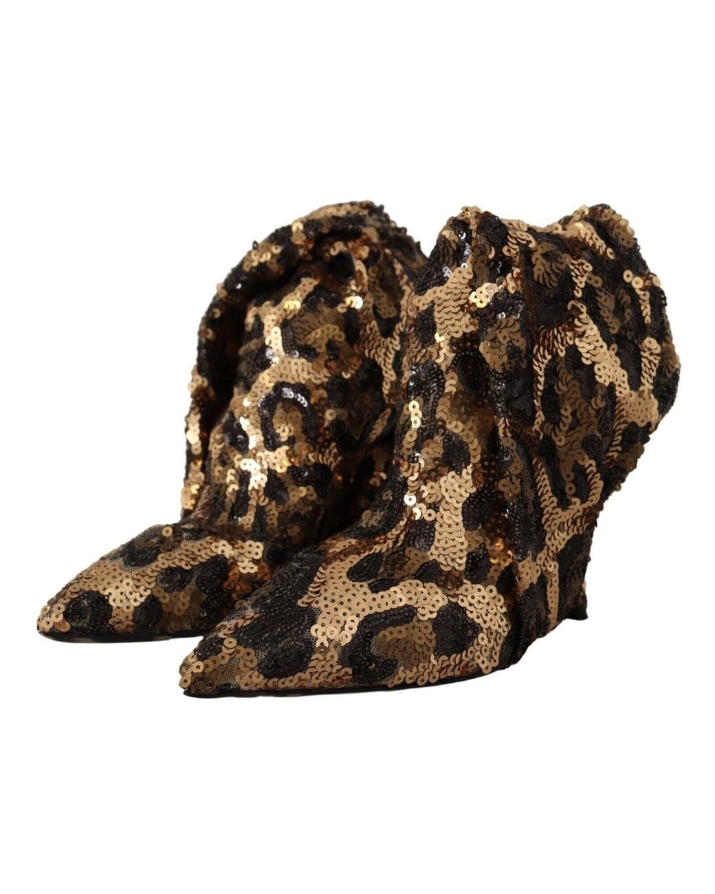 Dolce & Gabbana Brown Elegant Leopard Sequin Knee-High Boots