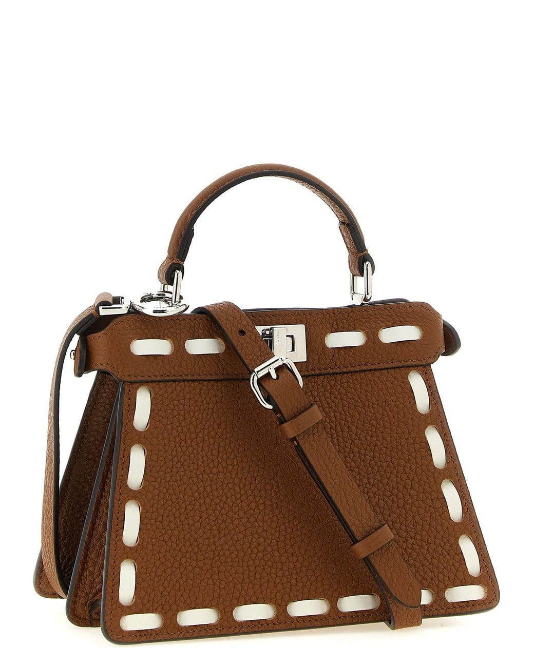 Fendi Brown Fendi Peekaboo Iseeu Top Handle Bag