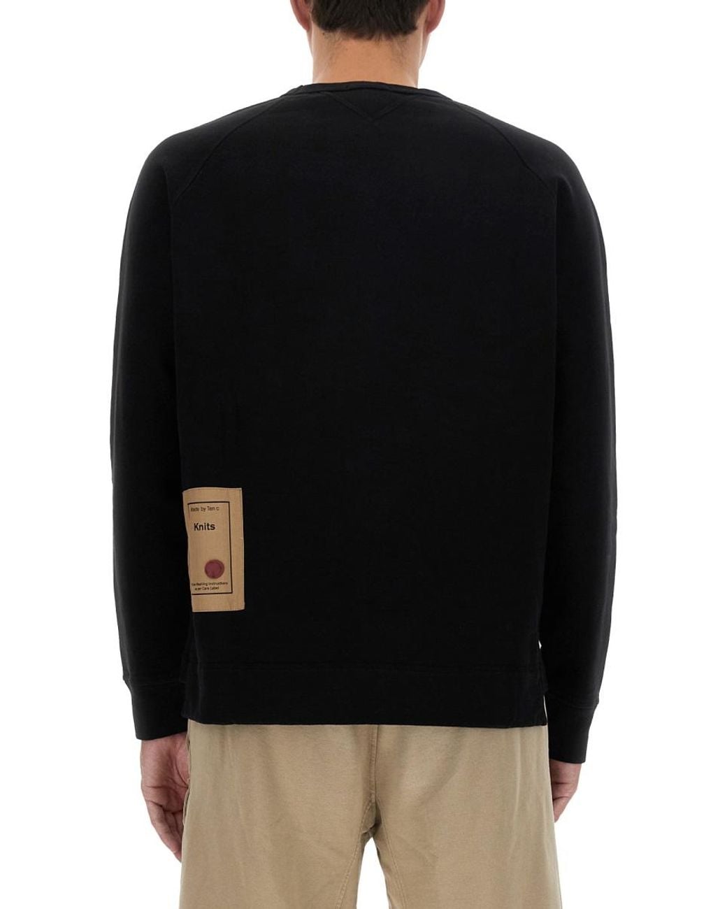 C P Company Black Sweatshirt With Logo Cotton Sweatshirts for men