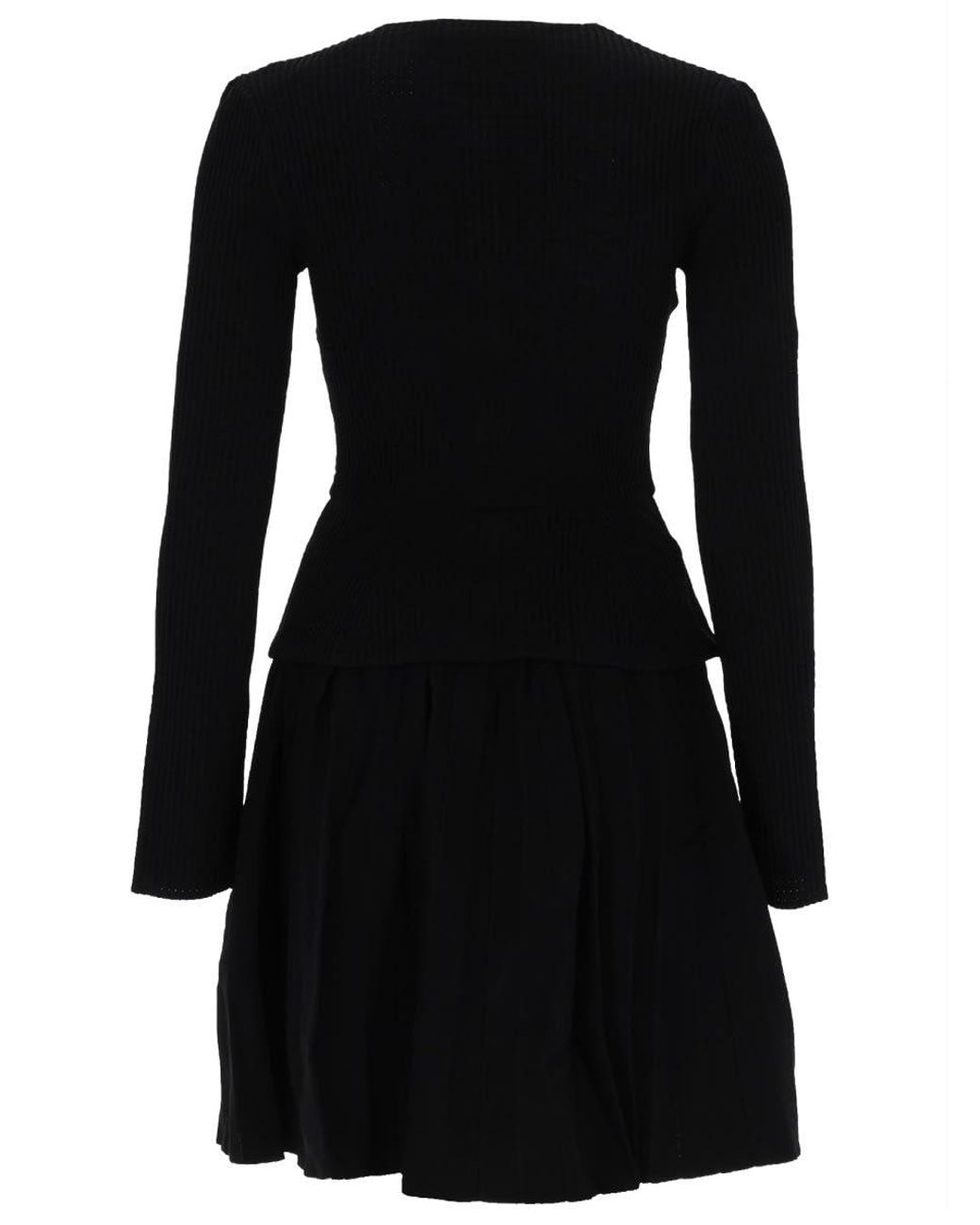 Self-Portrait Black Mini Dress With Contrasting Collar