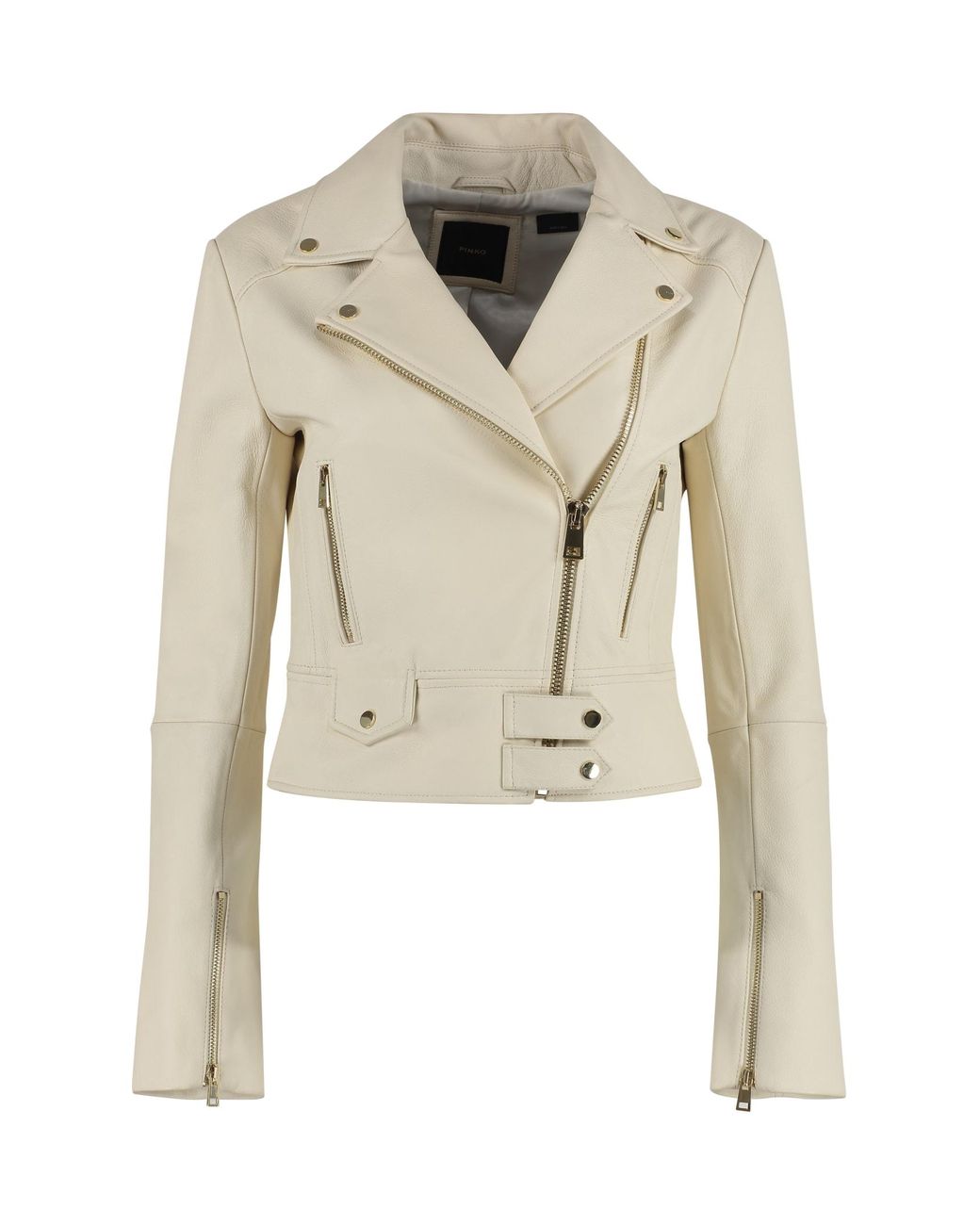 Pinko Sensibile Leather Jacket in White | Lyst