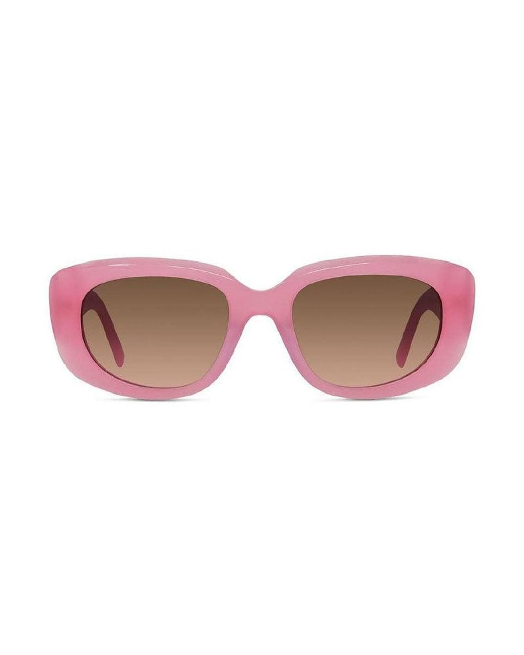 Givenchy Pink Sunglasses Oval Full Rim, Shiny Frame And Gradient Lens Gv40104U72F
