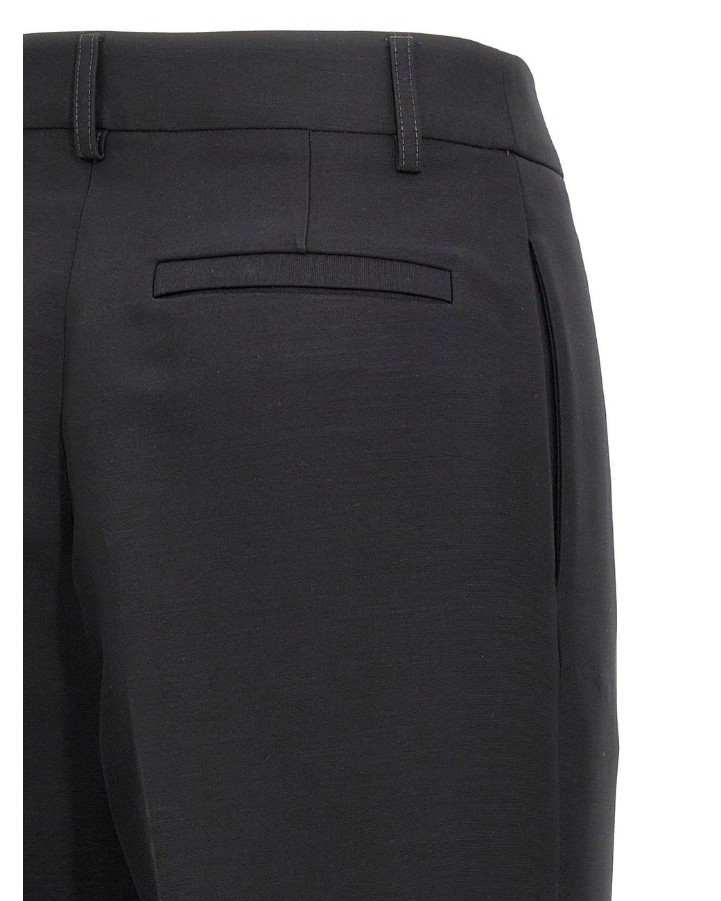 Ferragamo Black Pleated Trousers