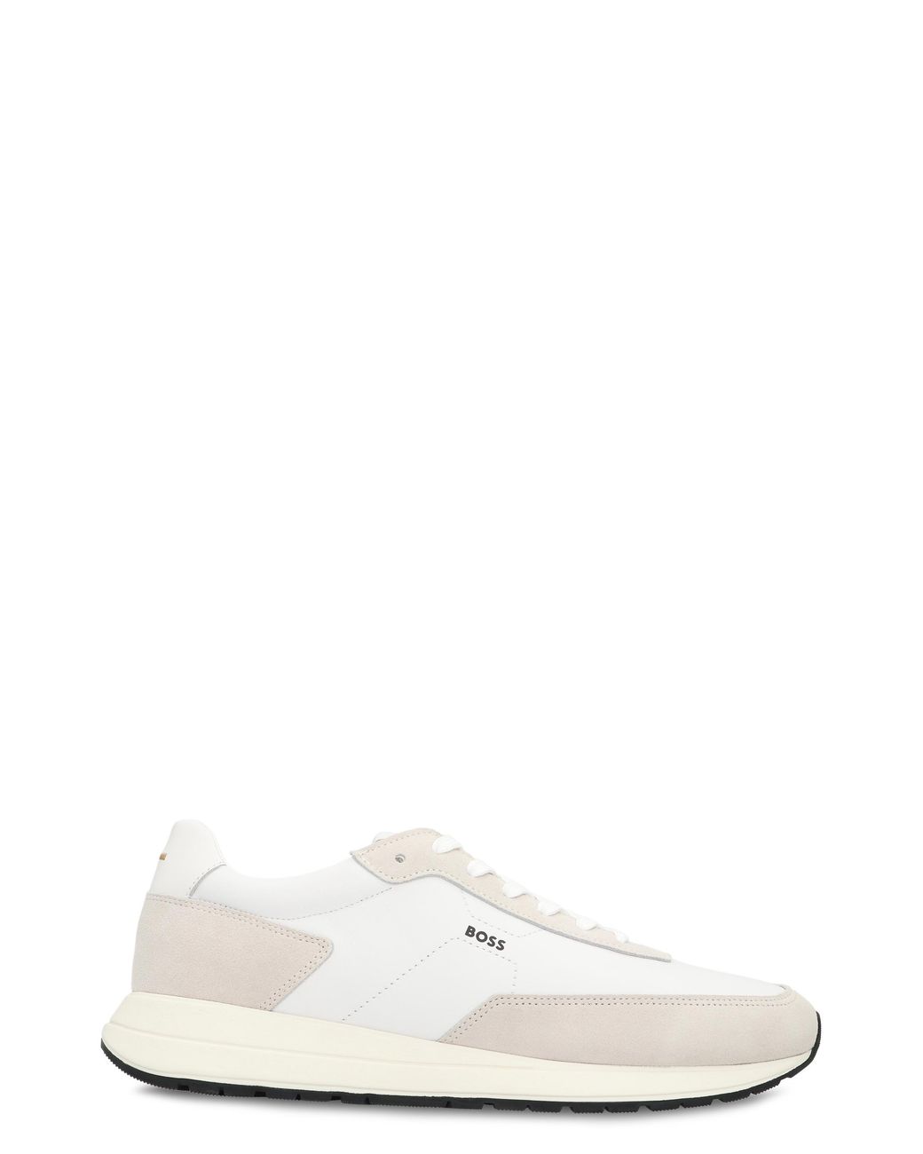 Boss White Low-Top Sneakers Vinston Cow Hide Trainers for men