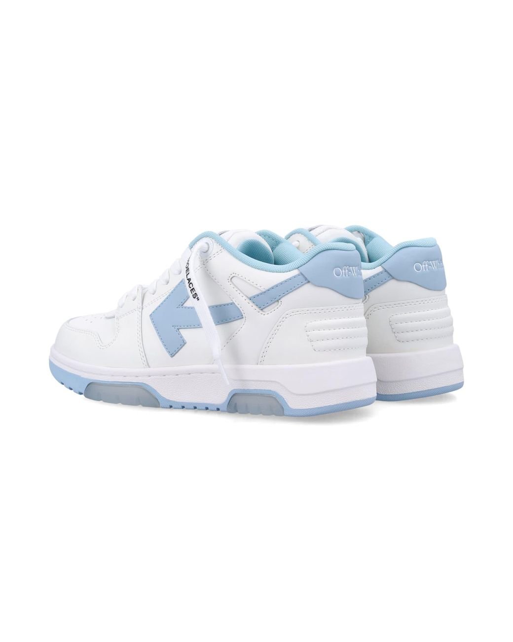 off white sneakers light blue