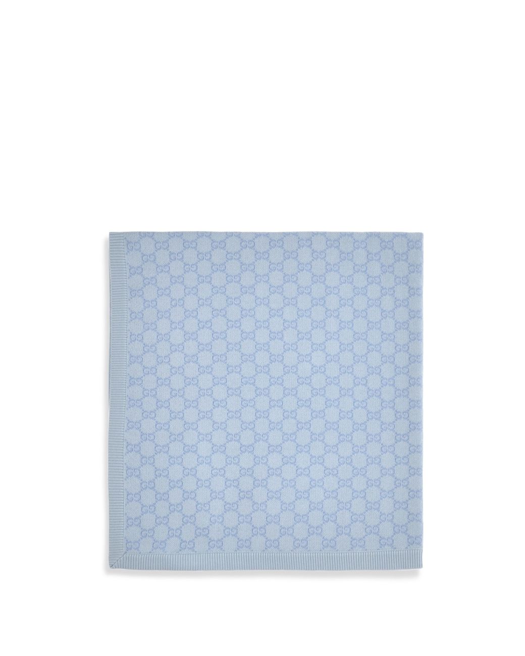 Gucci Blue Gg Monogram Wool Blanket For Baby Merino Ovis Aries Scarf for men